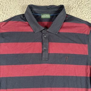 Golfino TPC‎ Sawgrass Shirt Size 50 Large Blue Red Striped Golf Polo Stretch